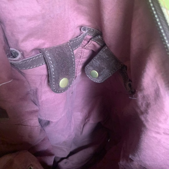 Lucky brand Shoulder bag , hobo boho bohemian leather canvas purse grunge - Picture 15 of 16